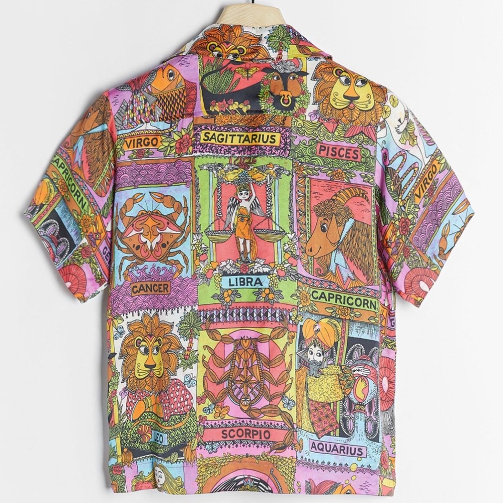 NWT Anthropologie Tiny Postcard Buttondown Blouse in Zodiac Signs Size XS Z508 - Picture 2 of 6